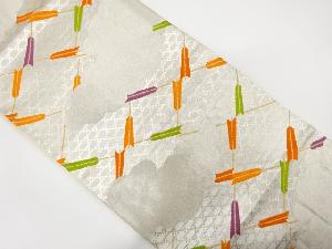 アンティーク　矢羽根に雲模様織り出し袋帯（材料）